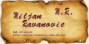 Miljan Ravanović vizit kartica